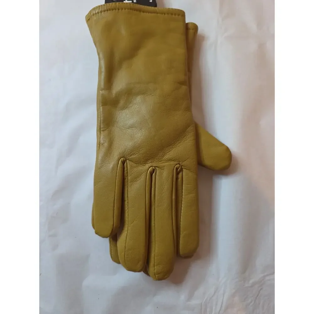 nwt 3M THINSULATE 40 GRAM Sz Medium 7.5 Camel Color Leather Driving Gloves